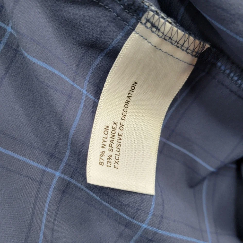 Alaskan Hardgear Shirt‎ Mens 2XL Blue Plaid Stretch Button Front Short Sleeve